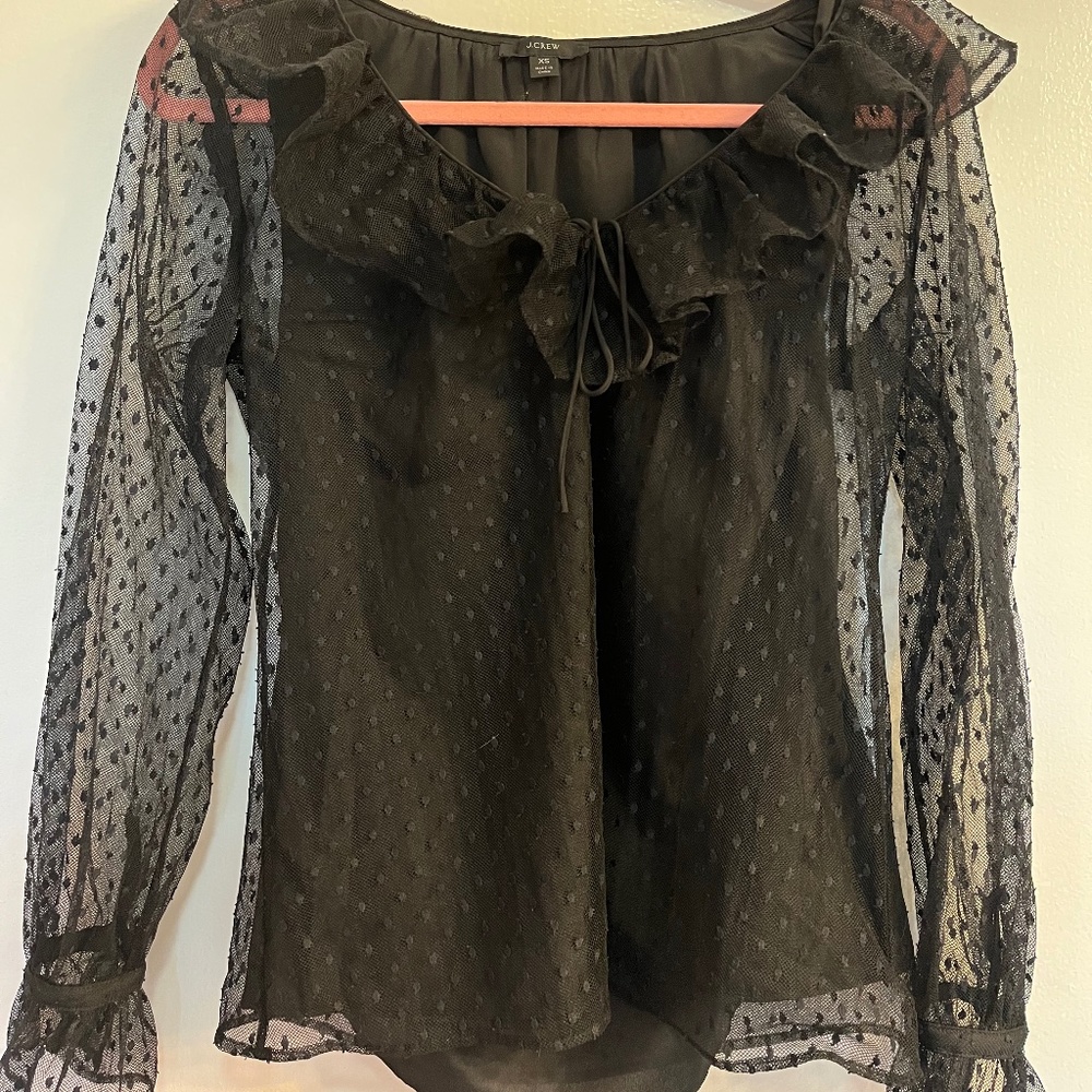 J.Crew Ruffleneck Top - Picture 3 of 4